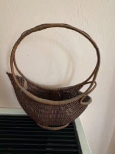 Vintage-Woven-Wicker-Cradle-Basket-with-Arched-Handle