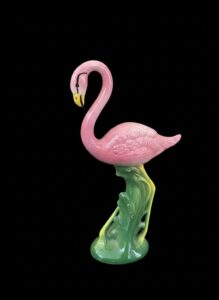 Vtg-MCM-Ceramic-Pink-Flamingo-Figurines-California-Pottery-s-Art-Deco-second-image