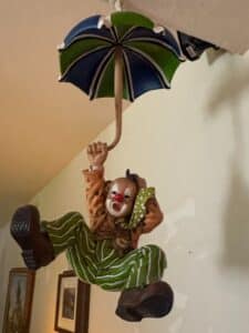 Hanging-Clown-with-Umbrella-Wall-Decor-second-image-1