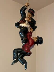 Laurel-and-Hardy-Hanging-Sculpture-with-Balloons-second-image-1