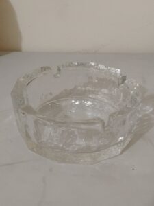 Mid-Century-Modern-Heavy-Pressed-Glass-Ashtray