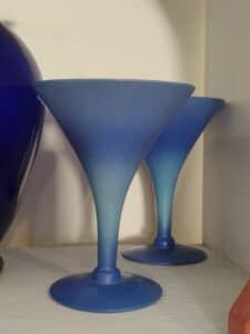 Pair-of-Blue-Satin-Glass-Martini-Glasses