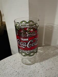 Set-of-Vintage-s-Coca-Cola-Tiffany-Style-Stained-Glass-Tumblers-second-image