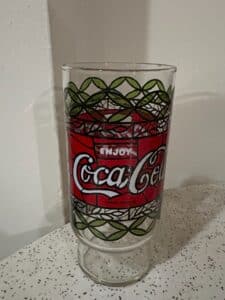 Set-of-Vintage-s-Coca-Cola-Tiffany-Style-Stained-Glass-Tumblers-third-image