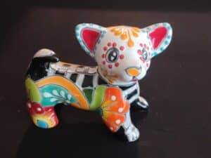 Talavera-Style-Day-of-the-Dead-Chihuahua-Figurine