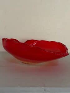 Viking-Glass-Persimmon-Heart-Shaped-Bowl-second-image