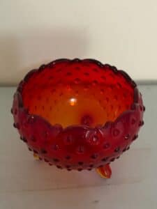 Vintage-Amberina-Hobnail-Three-Footed-Bowl-second-image