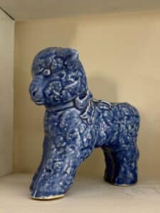 Vintage-Cameron-Clay-Products-Blue-Lamb-Planter