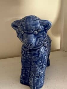 Vintage-Cameron-Clay-Products-Blue-Lamb-Planter-third-image