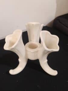 Vintage-Ceramic-Three-Horn-Bud-Vase-and-Taper-Candle-Holder
