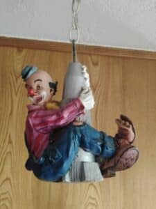 Vintage-Clown-on-Rocket-Hanging-Lamp
