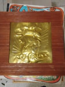 Vintage-Dart-Industries-Brass-Repouss-Ship-Wall-Plaque