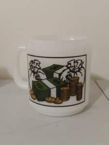 Vintage-Glasbake-Id-Rather-Be-Rich-Milk-Glass-Mug