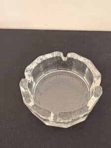 Vintage-Heavy-Clear-Glass-Ashtray