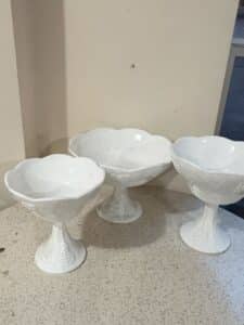 Vintage-Indiana-Glass-Colony-Harvest-Milk-Glass-Pedestal-Compotes-second-image
