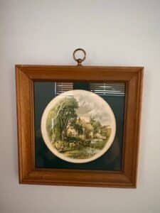 Vintage-John-Constable-The-Cornfield-Ceramic-Plate-in-Wooden-Frame