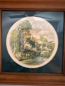 Vintage-John-Constable-The-Cornfield-Ceramic-Plate-in-Wooden-Frame-second-image