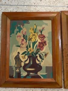 Vintage-Mid-Century-Paint-by-Number-Floral-Still-Life-Pair-second-image