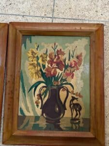 Vintage-Mid-Century-Paint-by-Number-Floral-Still-Life-Pair-third-image