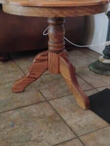 Vintage-Oak-Pedestal-Accent-Table