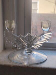 Vintage-Tiffin-Franciscan-Art-Deco-Wing-Double-Candlestick