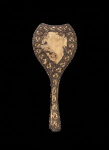 Vintage-Victorian-Lace-Covered-Hand-Mirror-third-image
