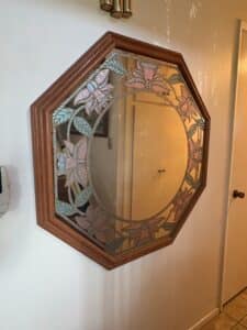 Vintage-Windsor-Art-Octagonal-Floral-Etched-Wall-Mirror