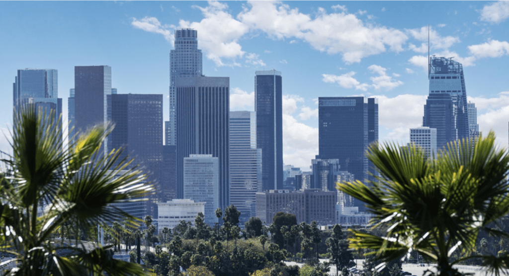 View of the skyline of Los Angeles