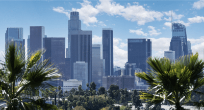 View of the skyline of Los Angeles