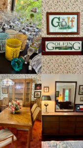 Blue Moon Estate Sale in Great Hills with MCM furniture, golf decor, crafting tools, and more!