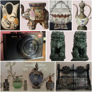 Estate Collection of Vintage Furs, Designer Accessories, Cameras, Figurines & Fine Home Accents