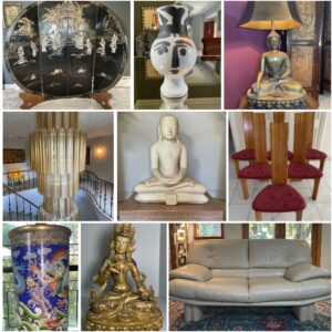 Estate Auction with Antique Asian Statues, Picasso Vase and Italian Modern Furnishing